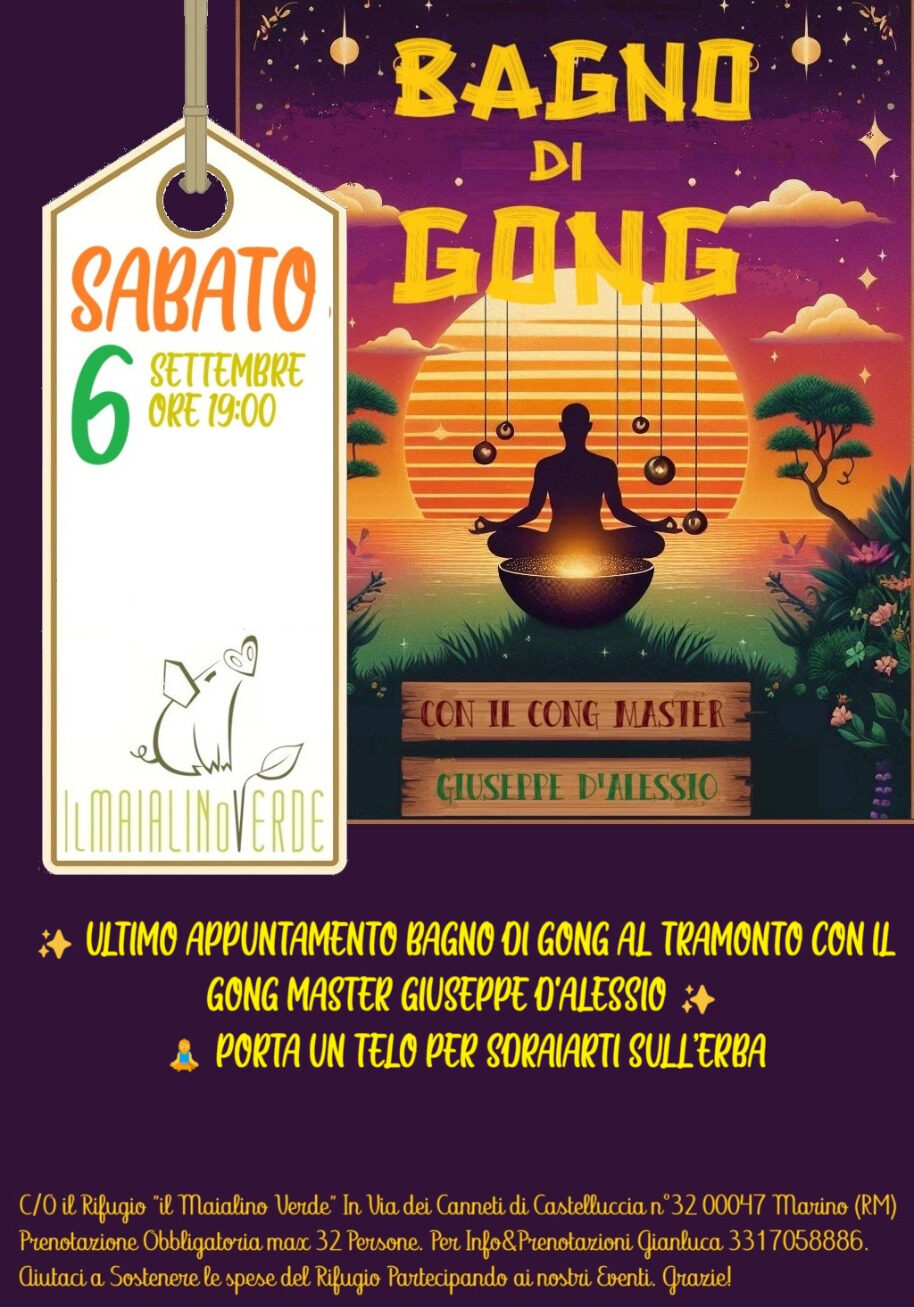 Bagno di Gong al Tramonto & Cena Vegana al Rifugio