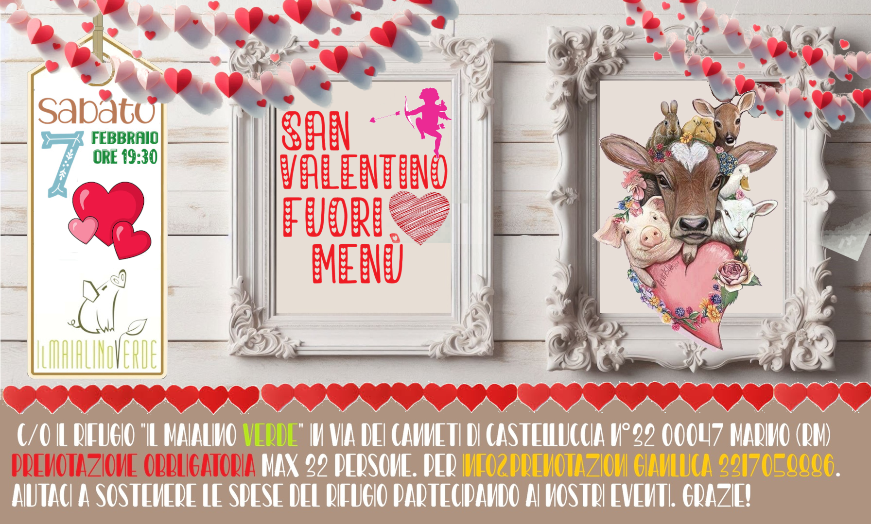 Evento “San Valentino Fuori Menù” – Cena Vegana al Maialino Verde