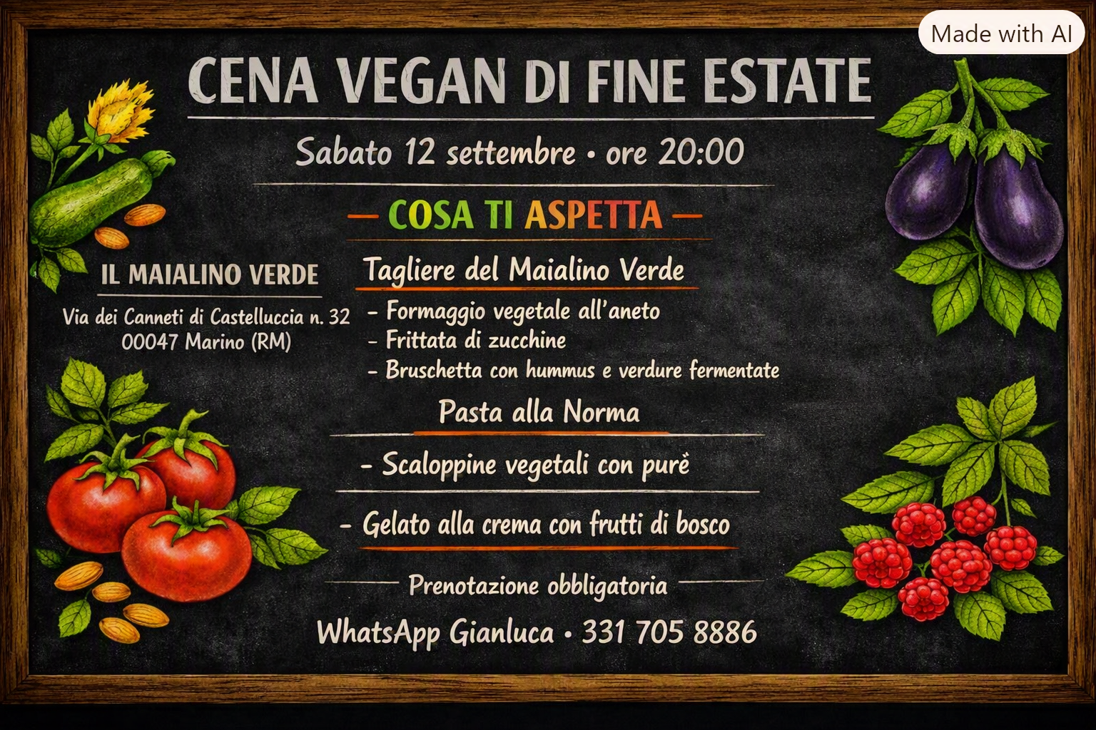 Cena vegan Marino
